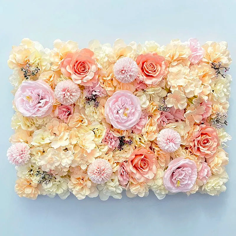 CN Shandong Silk Rose Wall Panels Artificial Flower Backdrop