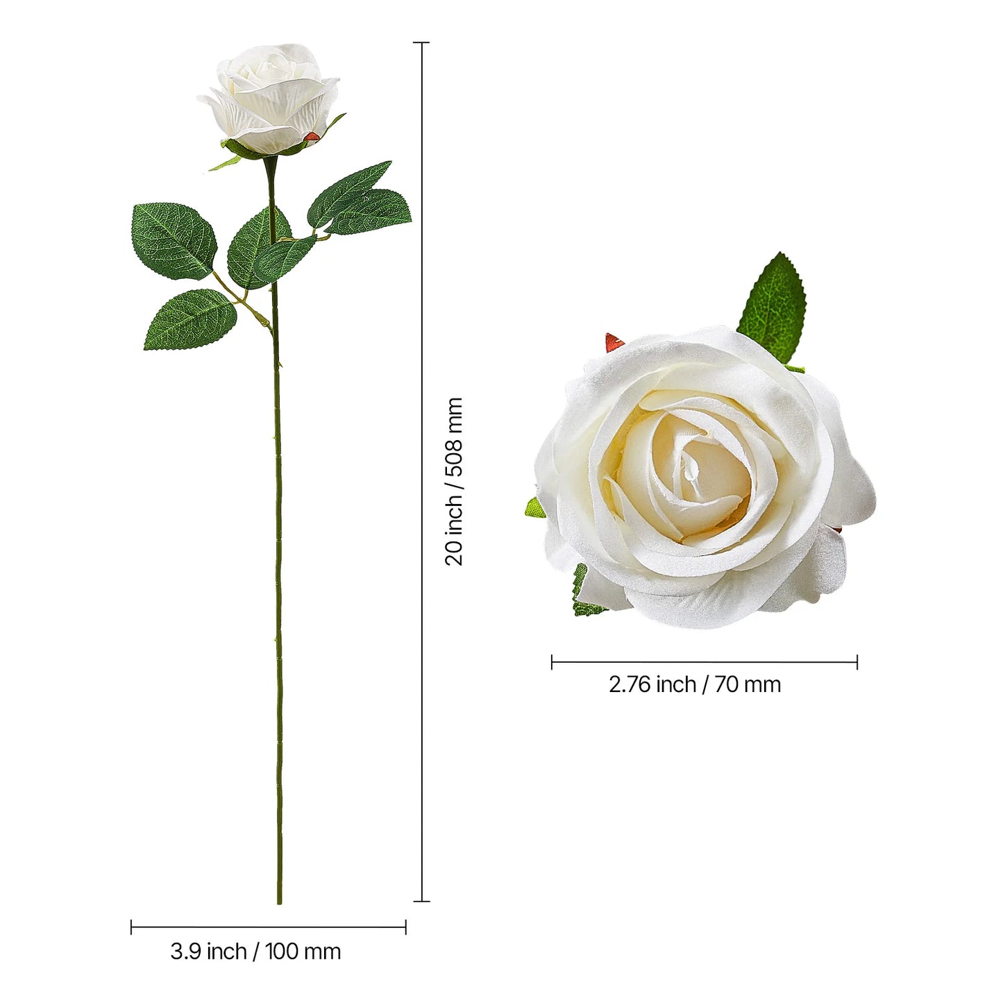 VEVOR Artificial Roses Bulk White Faux Flowers For Weddings