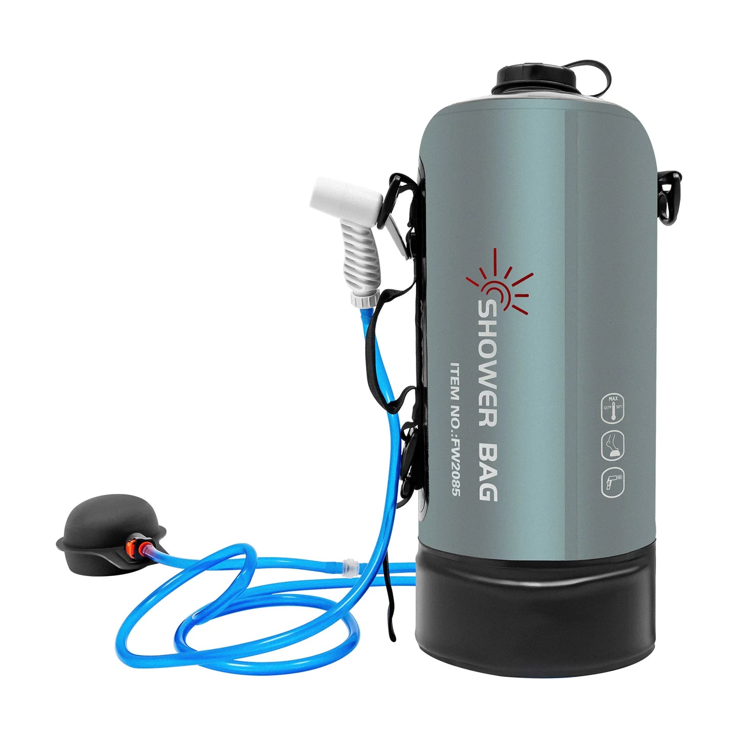 Camping Shower Bag 12L Large Capacity with Auto Pressure Pump Portable and Removable Hose Easy Installation