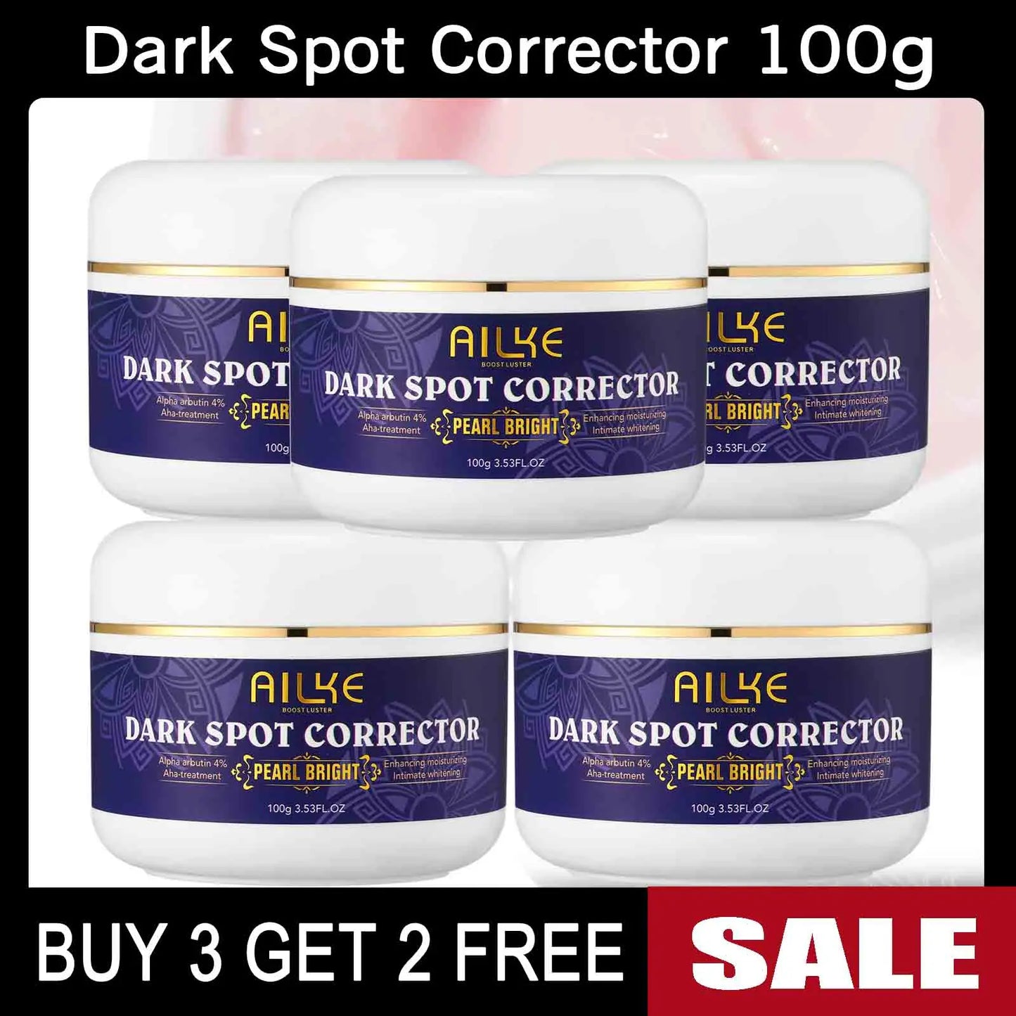 AILKE Lighten Face Cream, Dark Spots Remover for Face, Hands, Body, Knuckles, Clean Stains, Even Skin Tone, Improve Dull Skin