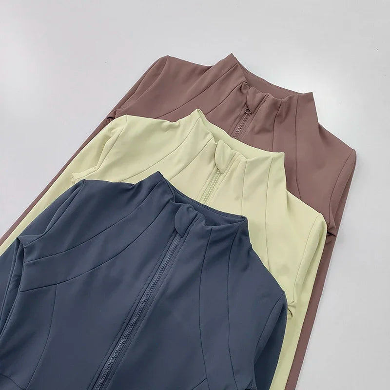 Women's Quick Dry Running Yoga Jacket Long Sleeve Slim Fit