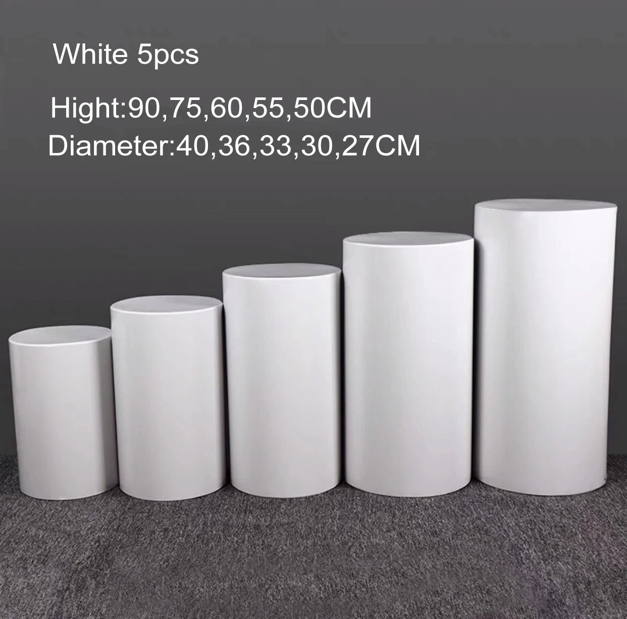 CN Zhejiang Round Cylinder Pedestal Display Stands Wedding