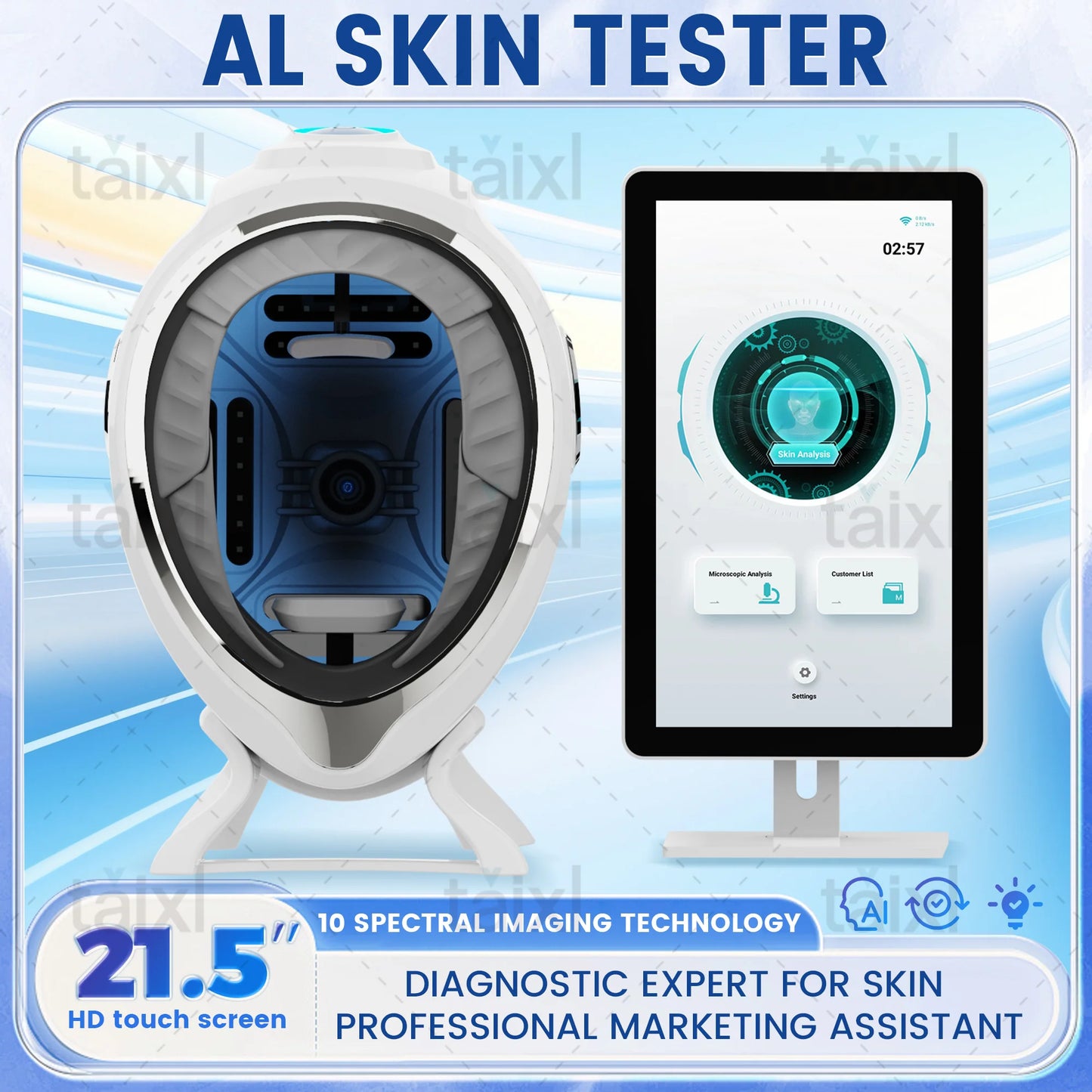 2025 New Arrival AI Smart Skin Detector HD Facial Analysis Beauty Salon Medical Beauty Equipment