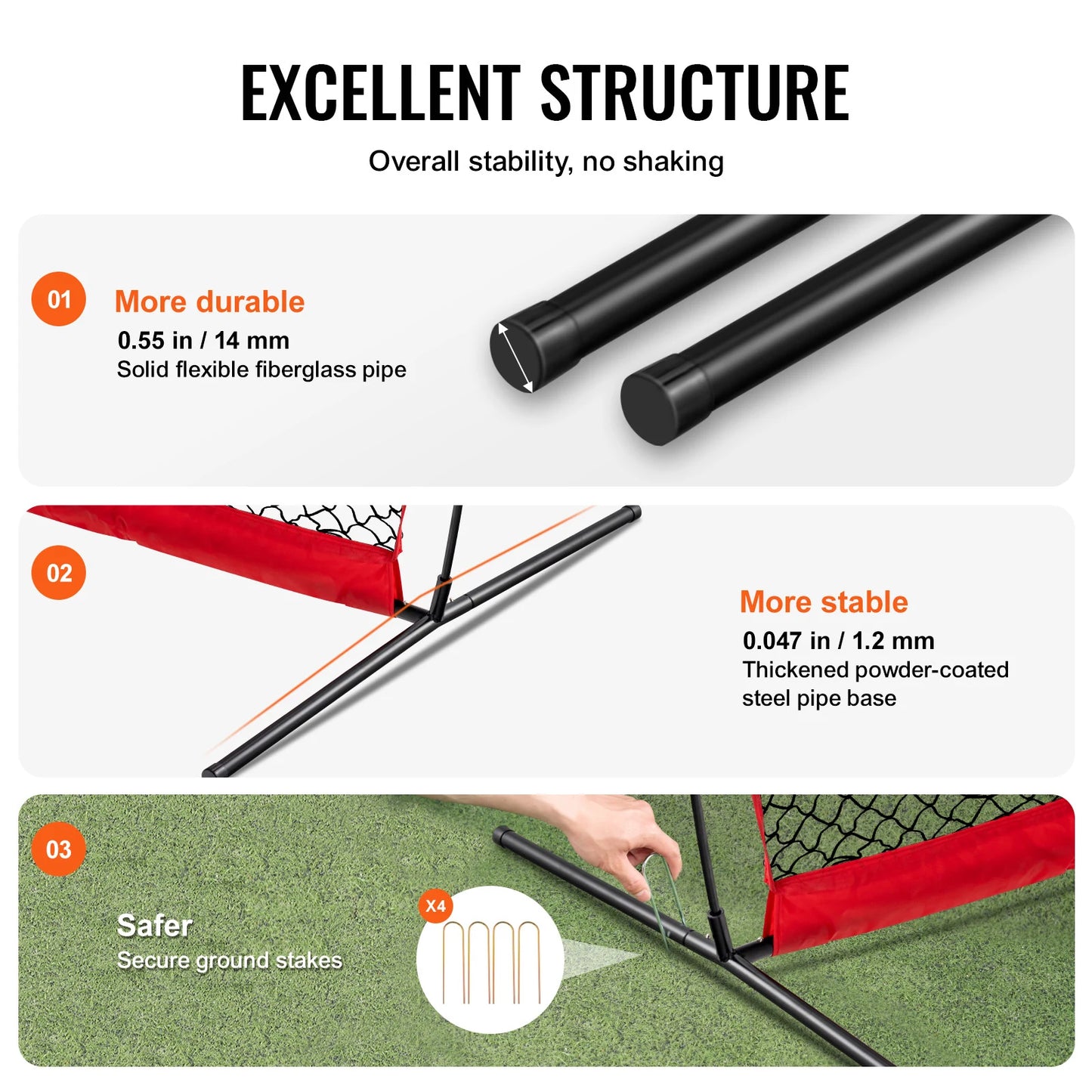 SucceBuy Barricade Backstop Net Portable Sports Barrier