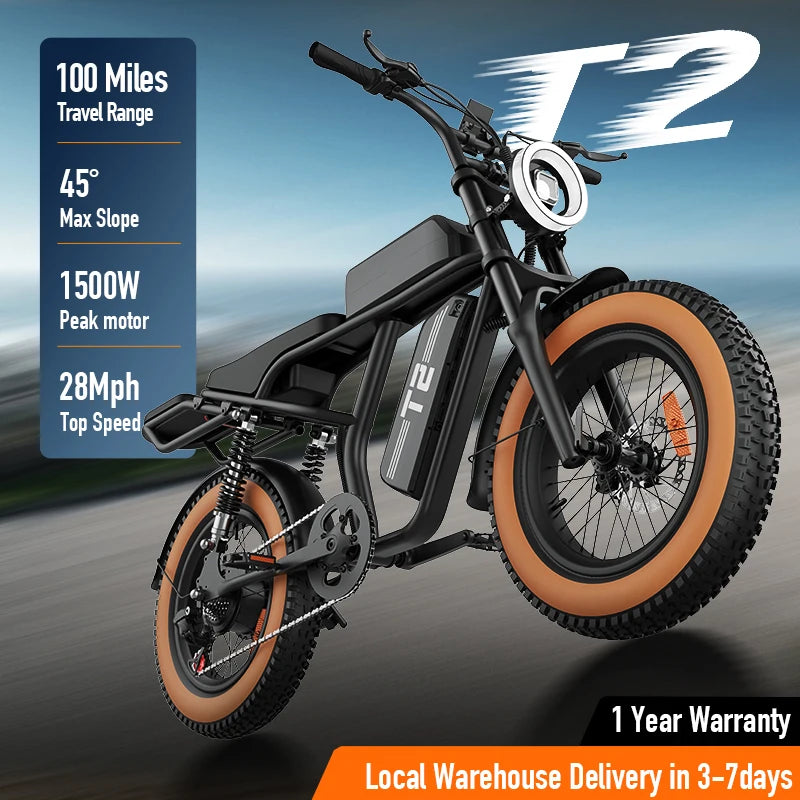 Urlife 1500W Peak Mountain Bike 48V Removable Battery