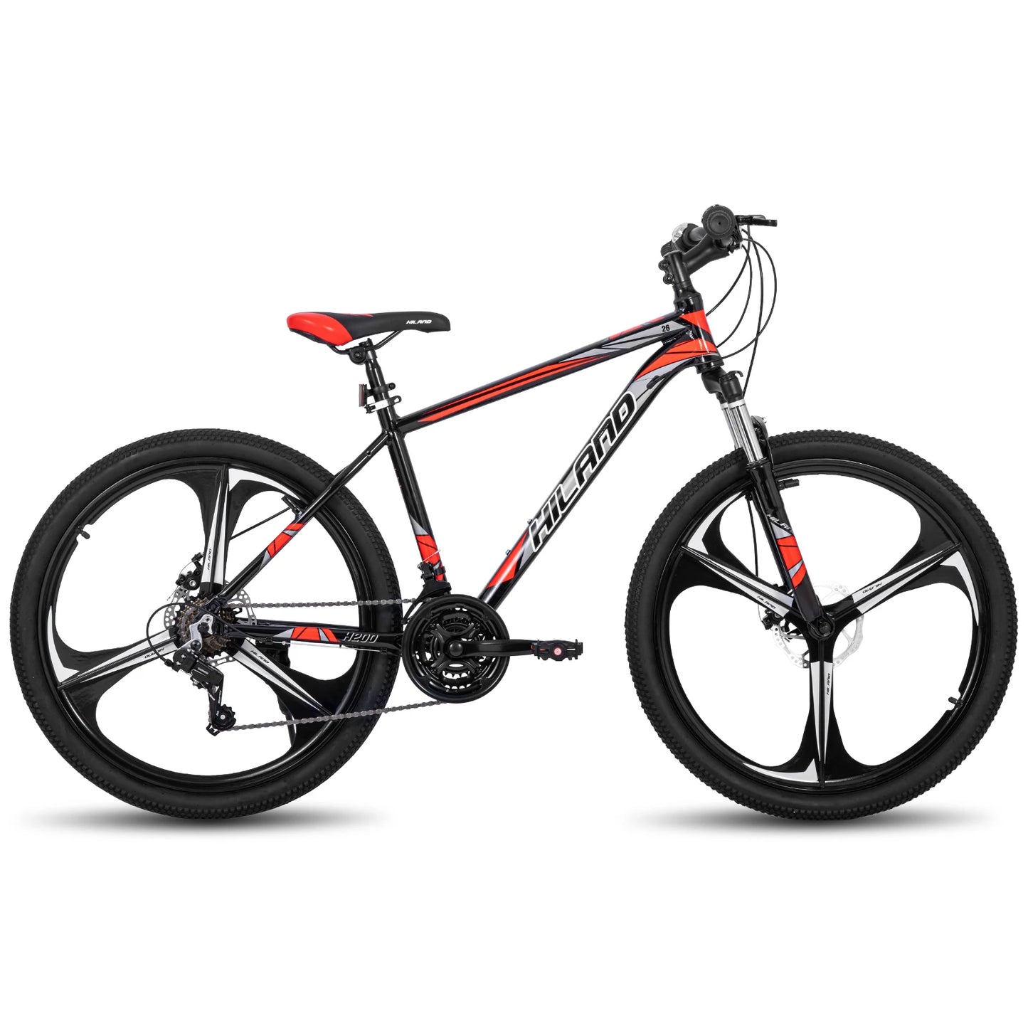 Hiland Mountain Bike,Shimano 21 Speeds Drivetrain,Aluminum Frame 26 Inch Wheels, with Disc-Brake for Men Women Men's MTB Bicycle