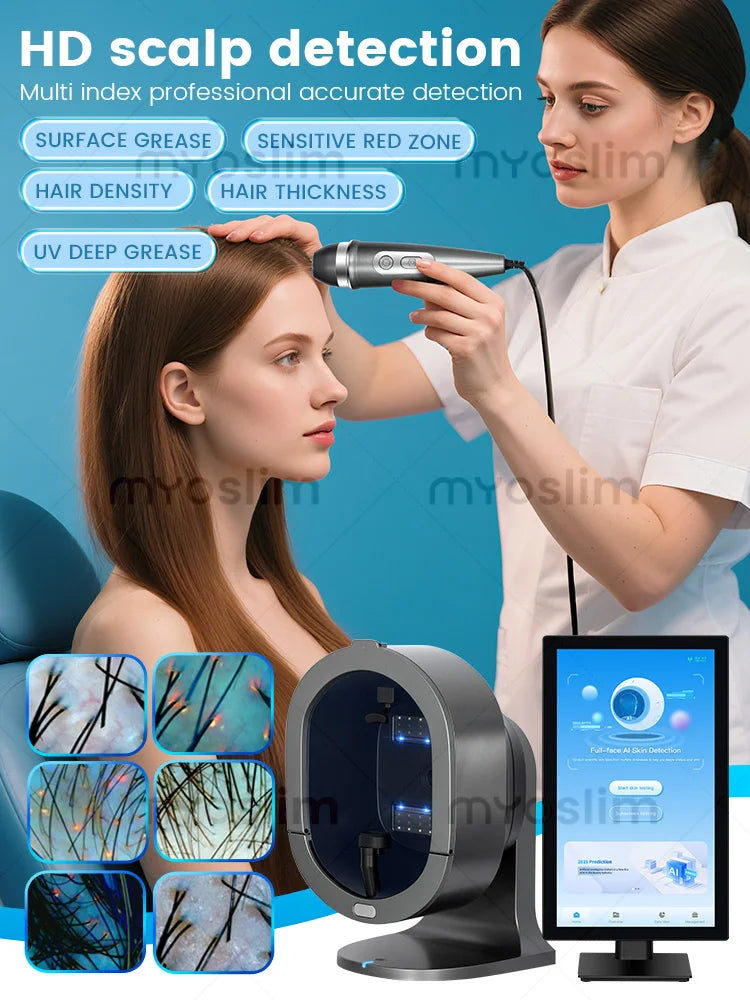 Artificial Intelligence Technology Facial Care Analyzer Hair Follicle Scanner Beauty Skin Diagnostic Instrument