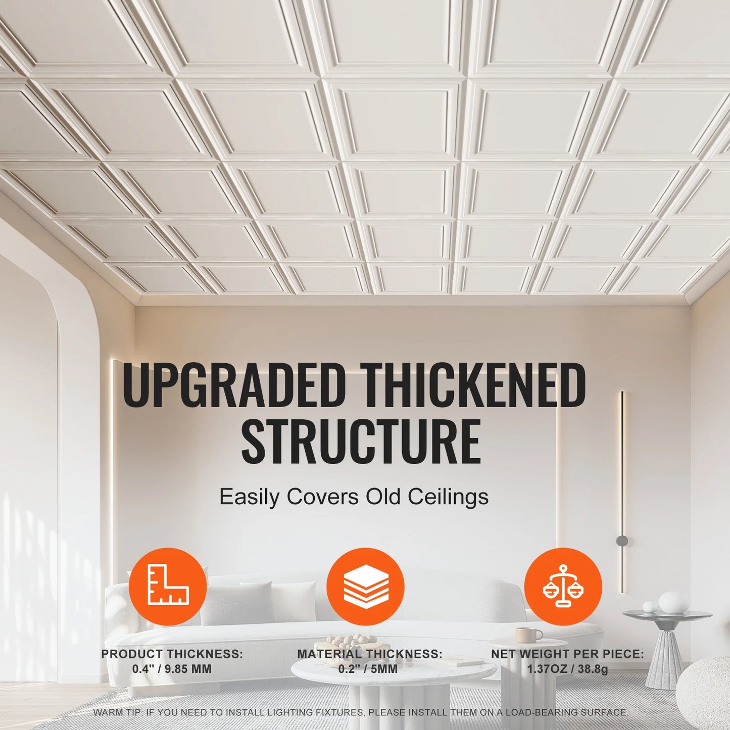 SucceBuy Premium Polystyrene Ceiling Tiles Drop Ceiling