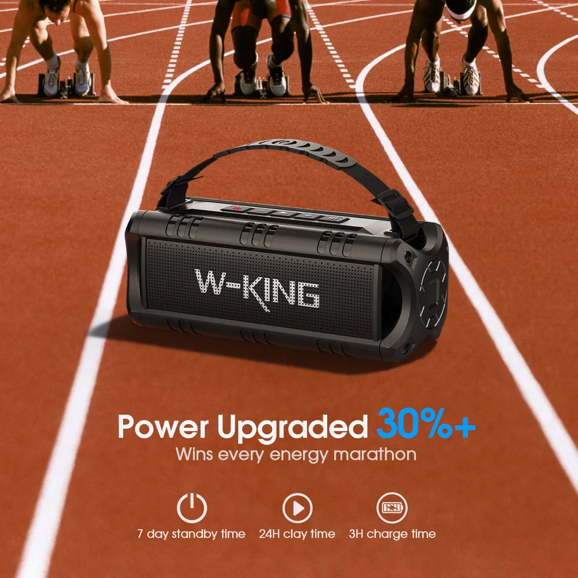 W-KING Bluetooth Speaker, 30W Portable Wireless Loud Speakers, IPX6 Waterproof Outdoor Speaker, 24H Playtime, EQ, AUX, TF Card