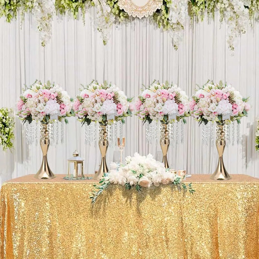 8pcs Wedding Centerpieces for Tables Gold Vase Crystal Flower Stand Floral Vases for Tabletop Flower Stand Gift Party Home Decor