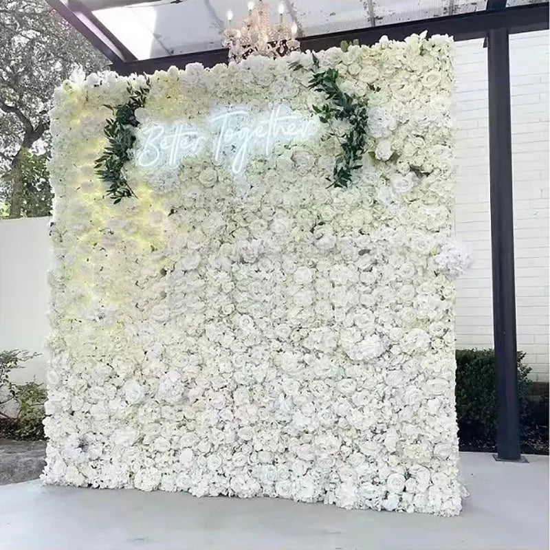 CN Shandong Silk Rose Wall Panels Artificial Flower Backdrop