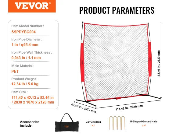 SucceBuy Barricade Backstop Net Portable Sports Barrier