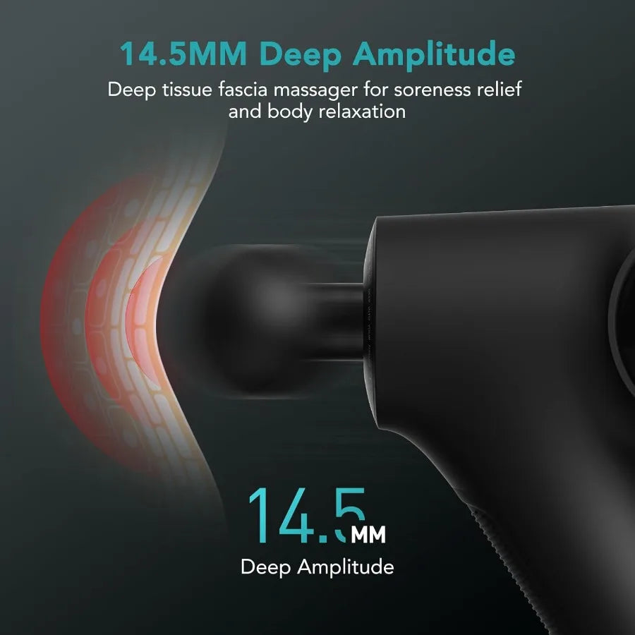 Apex Massage Gun Deep Tissue 14.5mm Percussion Fascia Muscle Massager for Athletes Workout Pain Relief Recovery Relaxation Prof