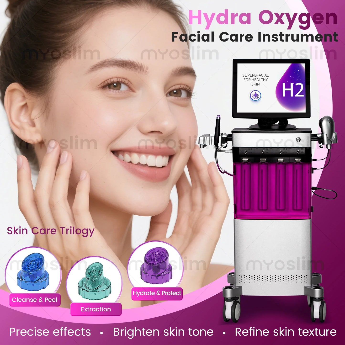 New Hydra Oxygen Facial Multifunction Skin Care Machine: Facial Cleaning, Rejuvenation, Blackhead Removal & Face Lifting