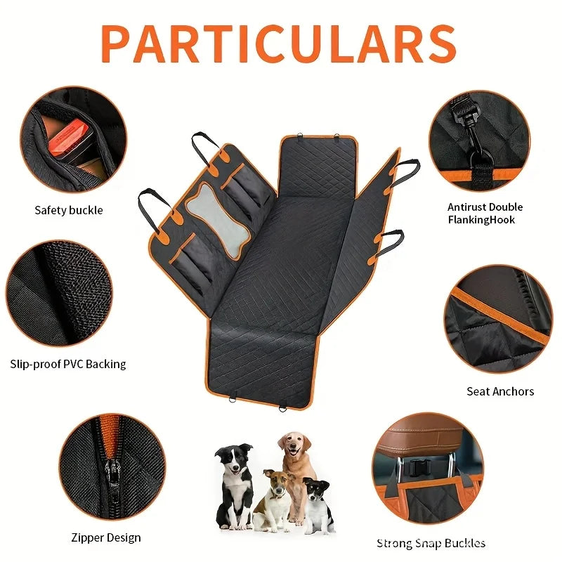 Pet Dog Car Seat Cover 100% Waterproof Seat Cover Hammock 600D Heavy Duty Scratch & Slip Durable Soft Back Seat Cover for Cars,