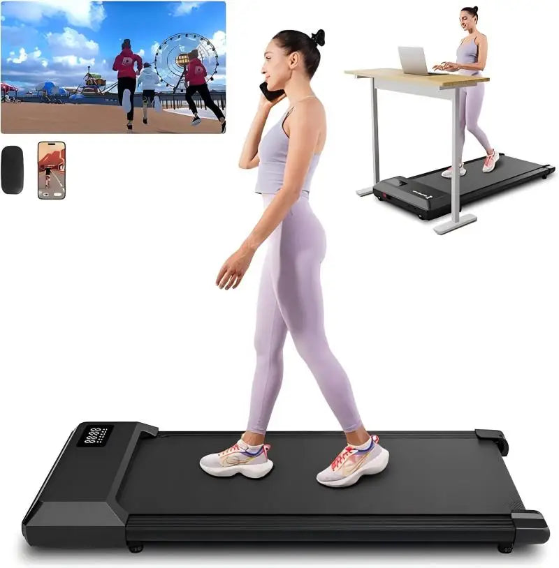 Superun 2 In 1 Home Office Walking Treadmill With App