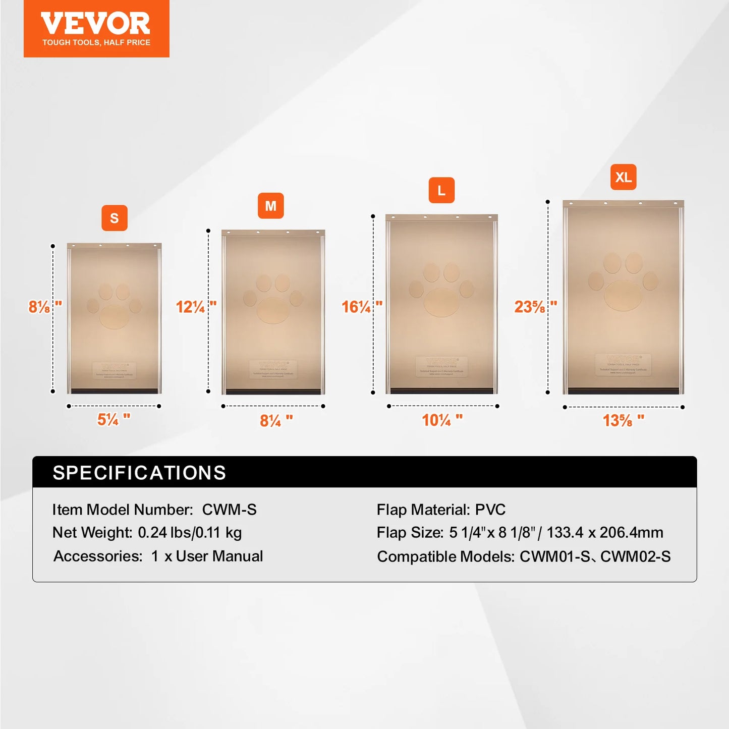 SucceBuy Pet Door Replacement Flap Compatible with Flap Pet Doors Magnetic Strip Weather-proof Thickened PVC Replacement Flap