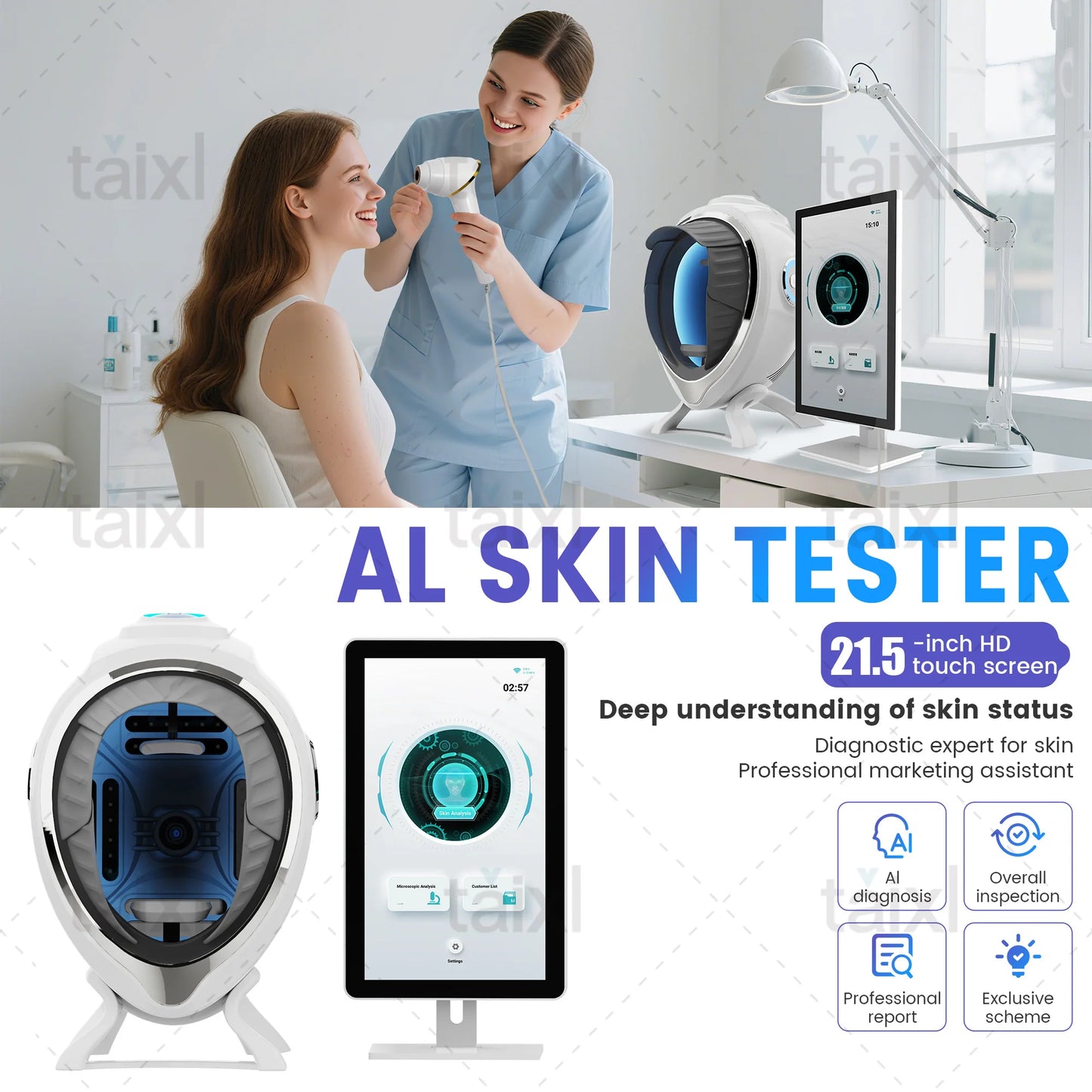 Digital Analyzer Face Analysis Machine 3d Digital Facial Skin Analysis Machine Facial Scanner for Sale