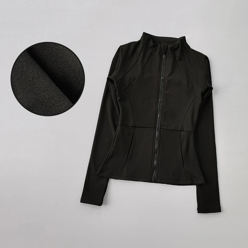 Women's Quick Dry Running Yoga Jacket Long Sleeve Slim Fit
