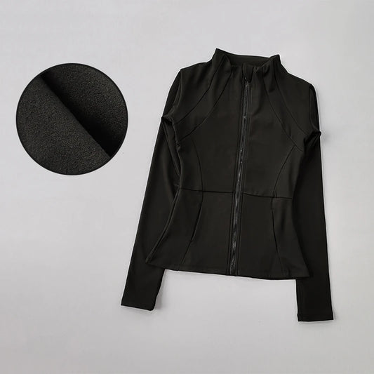Women's Quick Dry Running Yoga Jacket Long Sleeve Slim Fit