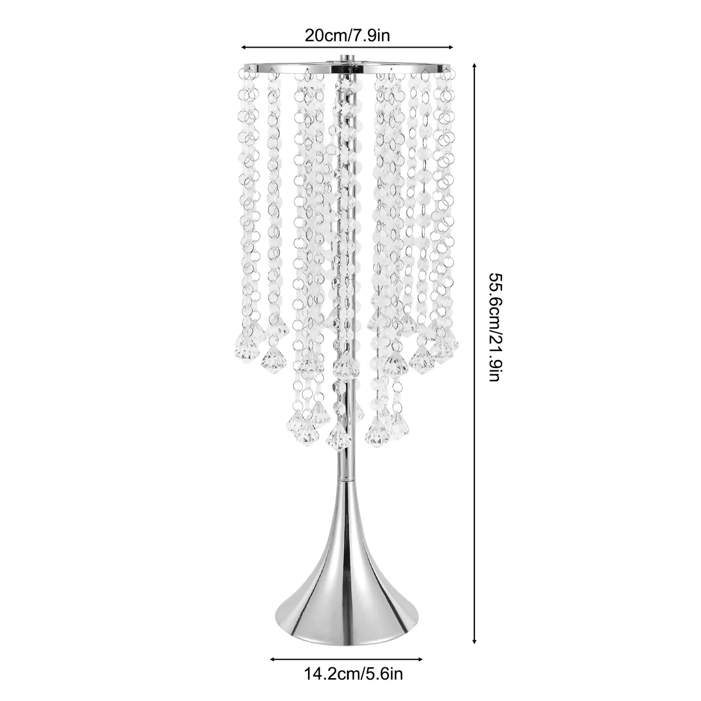 Set Of 10pcs 21.9"H Crystal Flower Stand Silver Centerpieces For Wedding Party Dinner Event Hotel Home Flower Arrangement Vase
