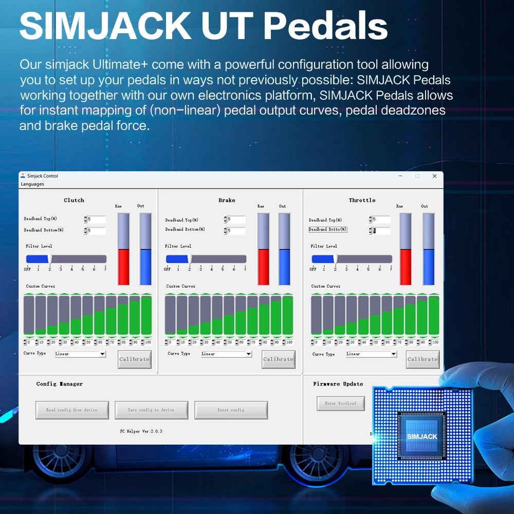 SimJack Ultimate Sim Racing Load Cell Hydraulic Pedals