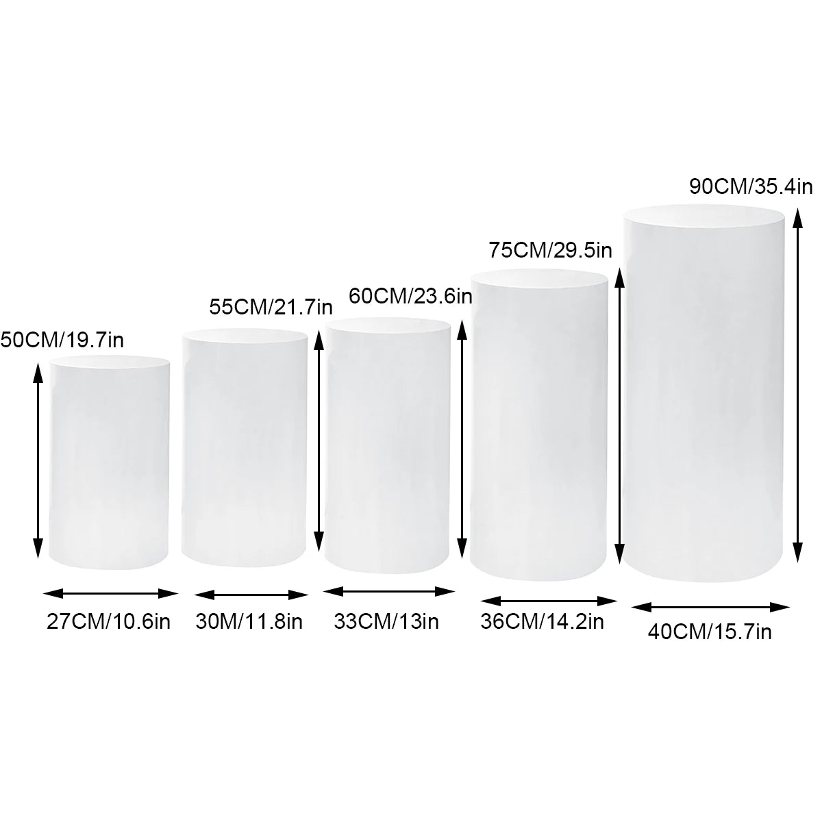 Fujian White Cylinder Cake Pedestals for Weddings Decor