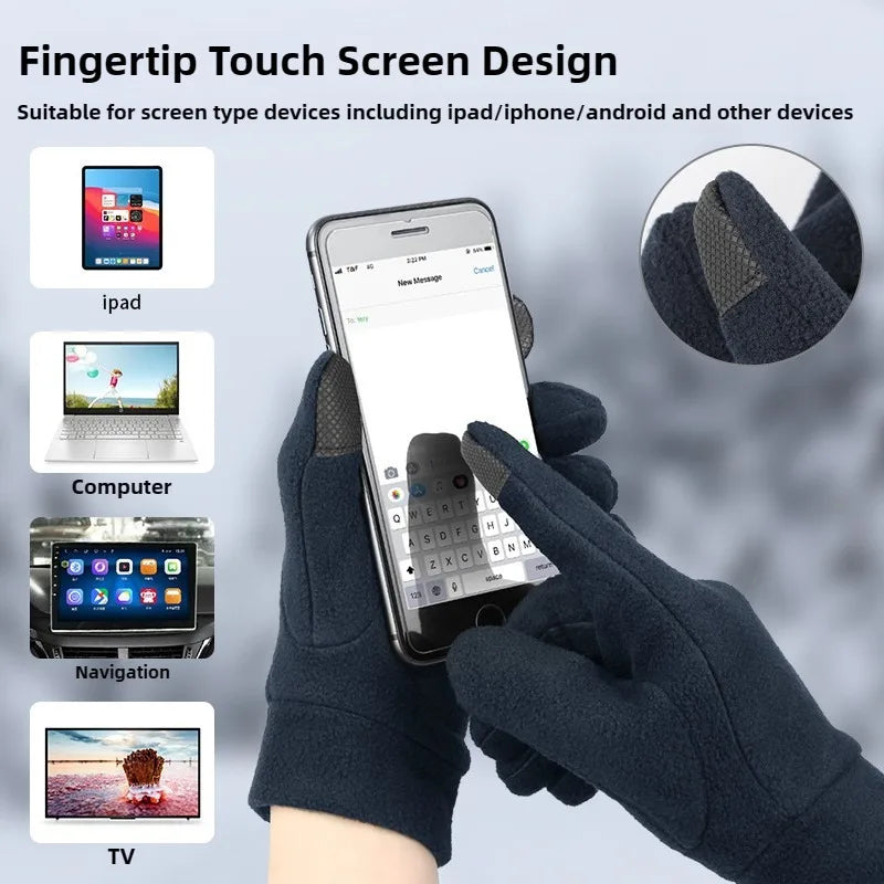 Warm Winter Gloves Polar Fleece Thermal Insulated Cold Weather Gloves Touch Screen for Men Women Running Hiking Skiing Outdoor