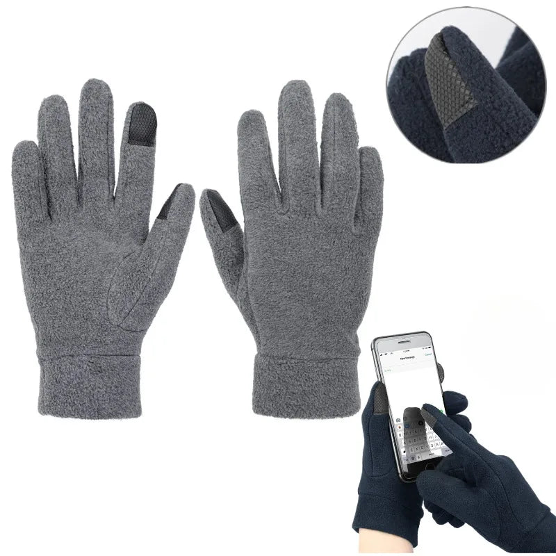 Warm Winter Gloves Polar Fleece Thermal Insulated Cold Weather Gloves Touch Screen for Men Women Running Hiking Skiing Outdoor