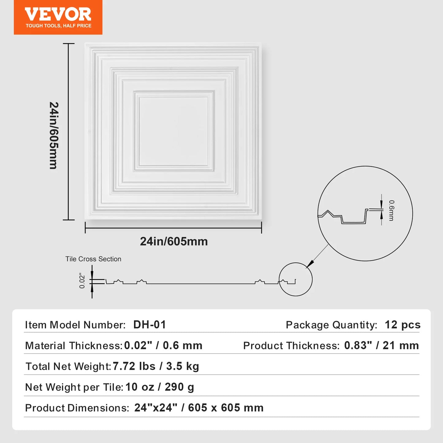 SucceBuy Premium Polystyrene Ceiling Tiles Drop Ceiling