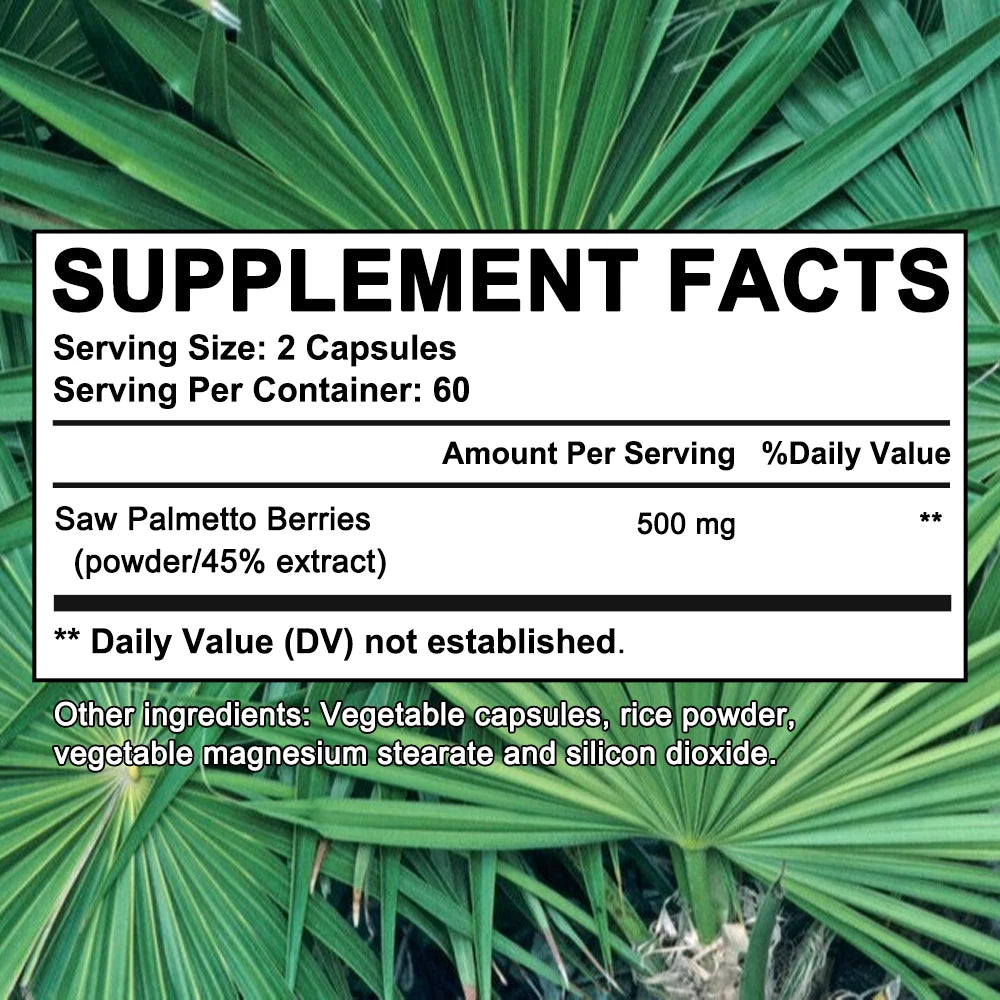 Saw Palmetto Prostate Supplement - Promotes Hair Growth and Urinary Health, Bladder Health and Improves Urinary Frequency