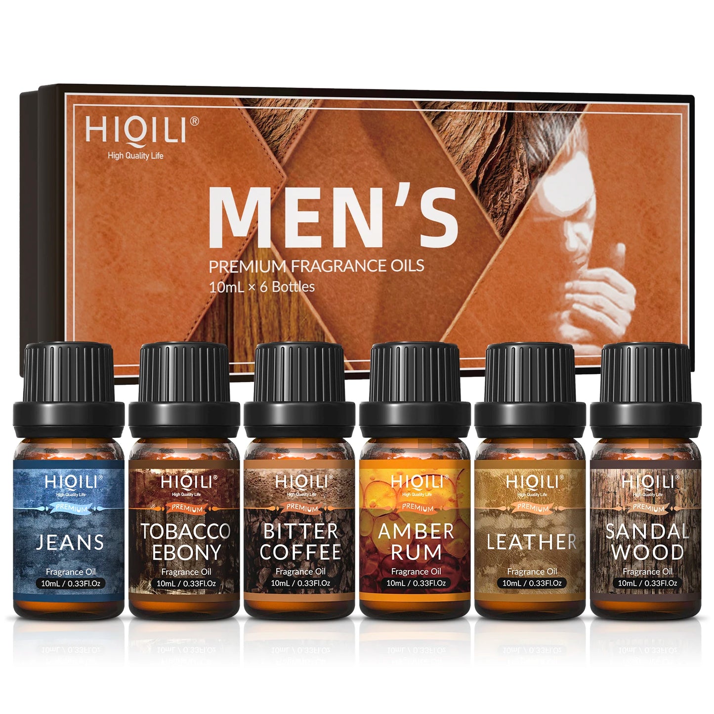 HIQILI Fragrance Oil Set, 6 PCS*10mL Pure Perfume Oil Set for Gift Aromatherapy Diffuser DIY Perfume Candle Soap Making