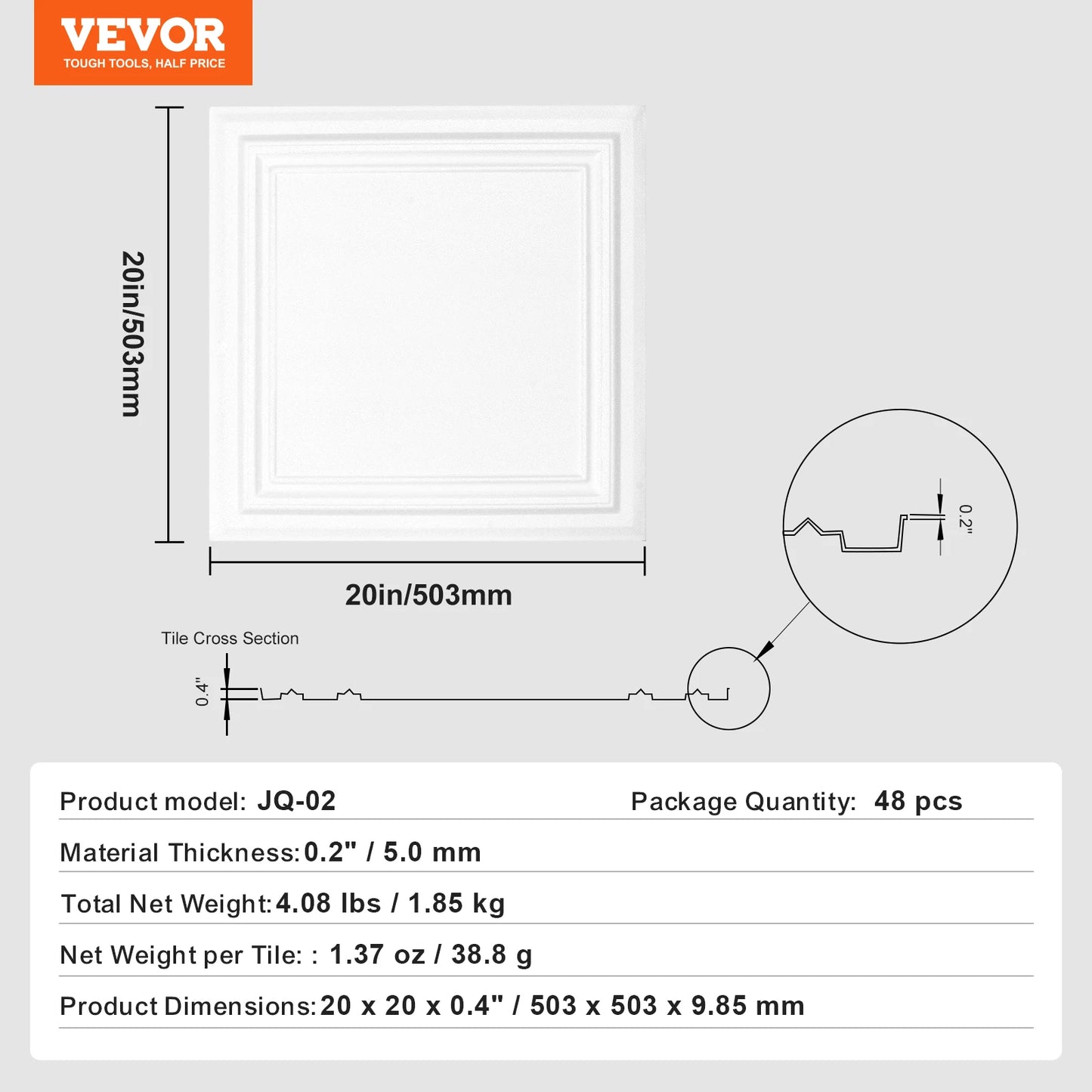 SucceBuy Premium Polystyrene Ceiling Tiles Drop Ceiling