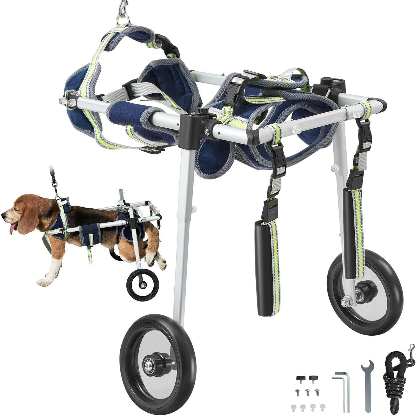SucceBuy Two Wheels Dog Wheelchair For Back Legs Pet Cart