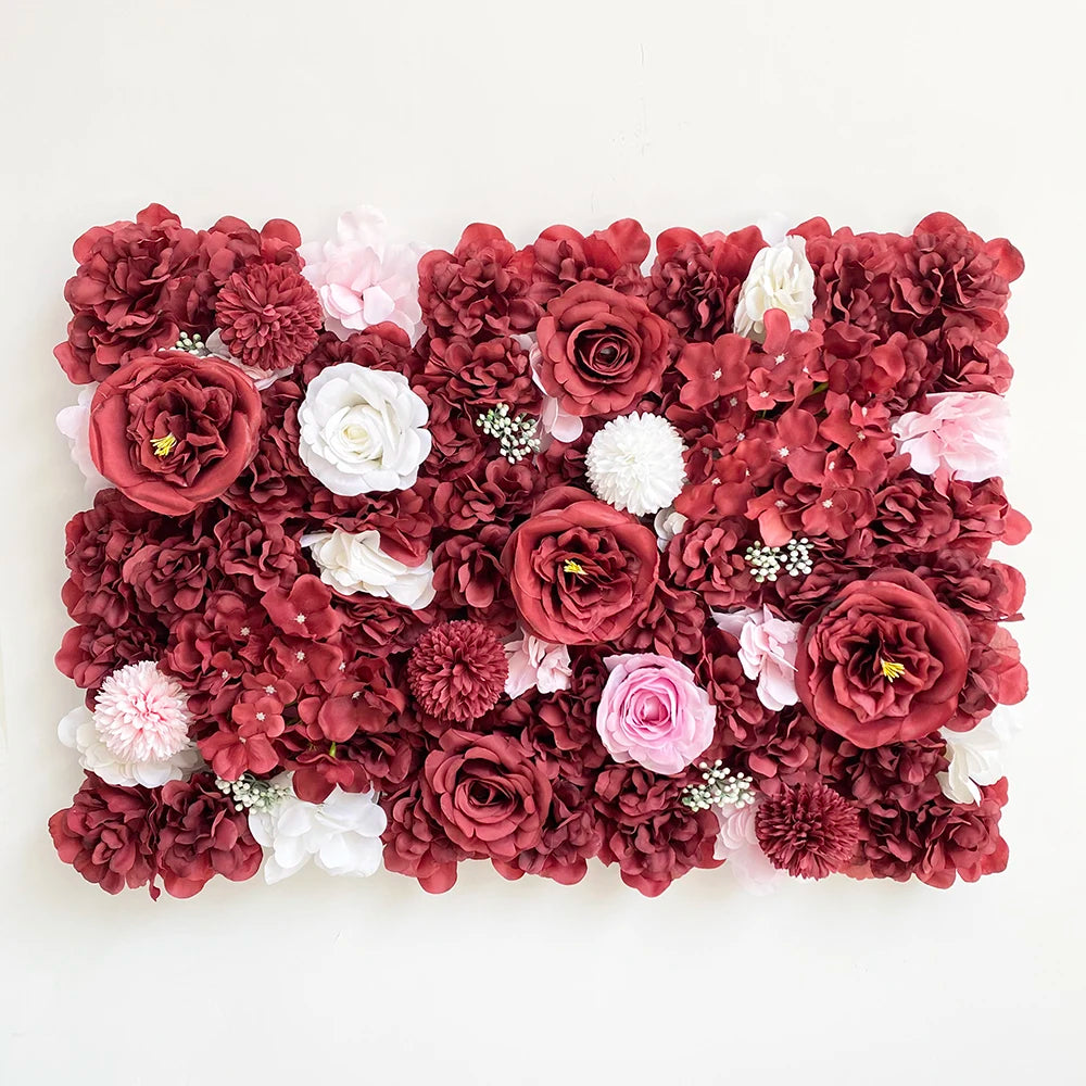 CN Shandong Silk Rose Wall Panels Artificial Flower Backdrop