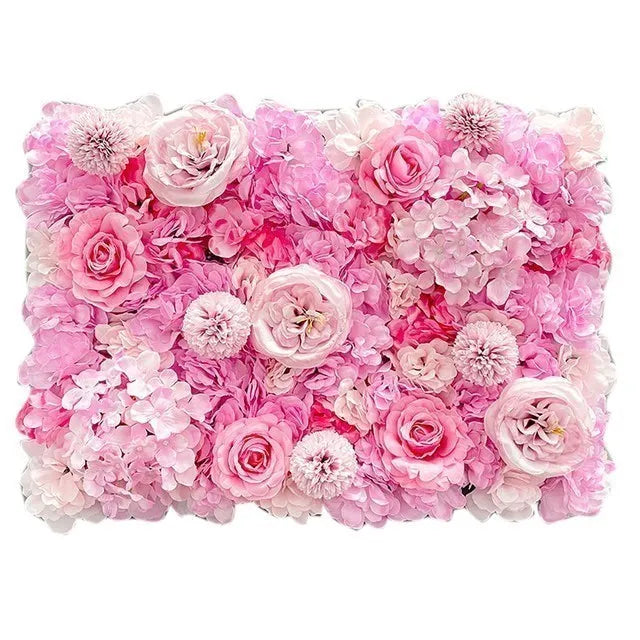 CN Shandong Silk Rose Wall Panels Artificial Flower Backdrop