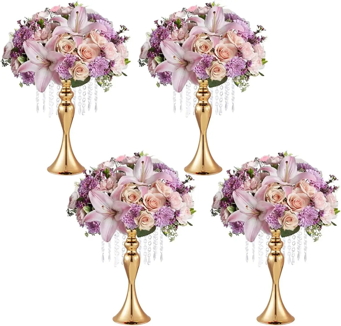 8pcs Wedding Centerpieces for Tables Gold Vase Crystal Flower Stand Floral Vases for Tabletop Flower Stand Gift Party Home Decor
