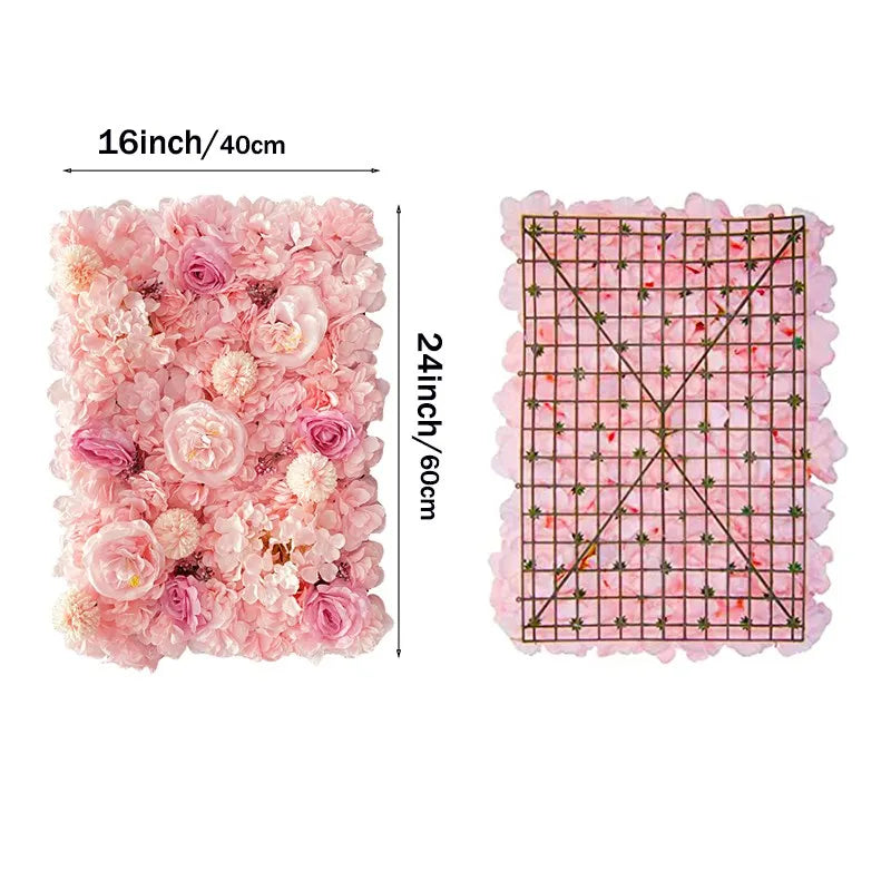 CN Shandong Silk Rose Wall Panels Artificial Flower Backdrop