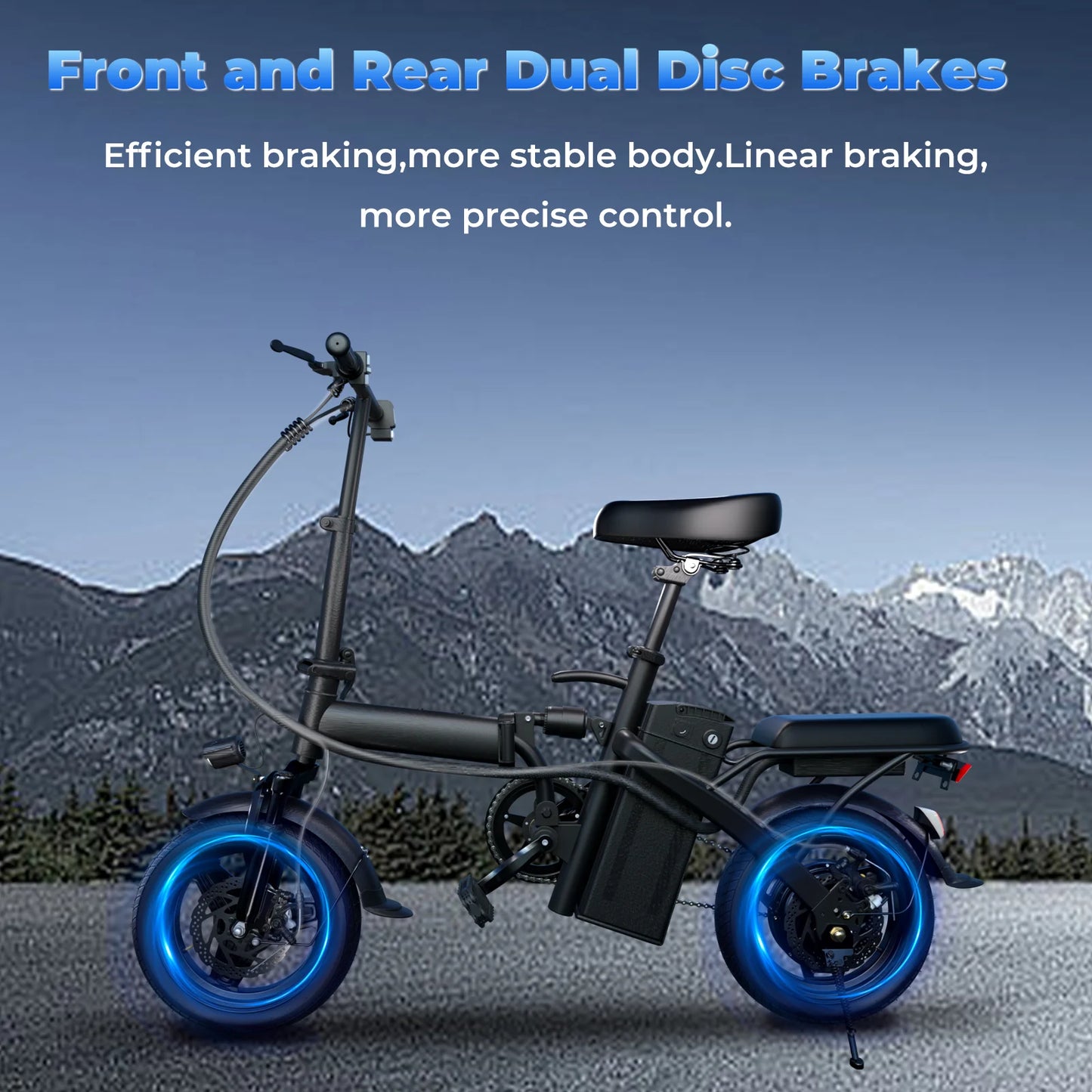 Lelekuai 500W Folding Electric Bike 20 MPH Battery Included
