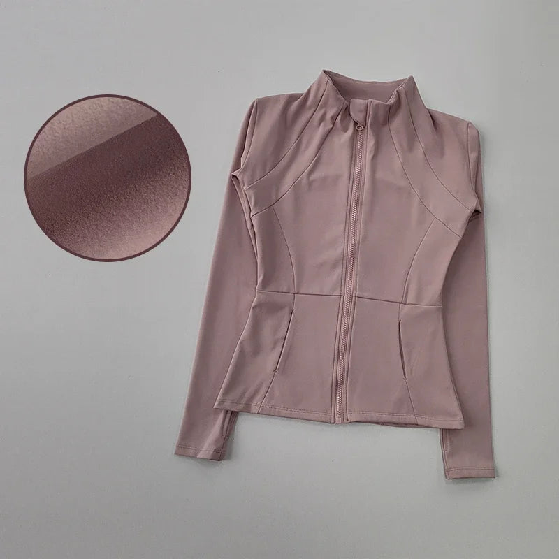 Women's Quick Dry Running Yoga Jacket Long Sleeve Slim Fit