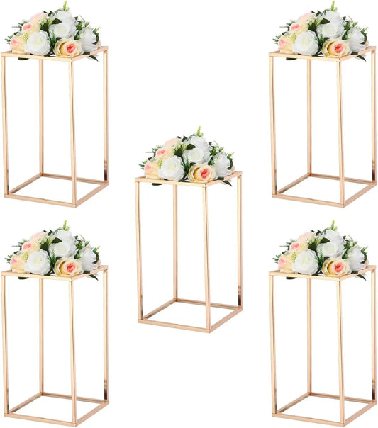 15.7inch Gold Wedding Table Centerpiece, 5PCS Wedding Flower Vase for Party Event Home Decor
