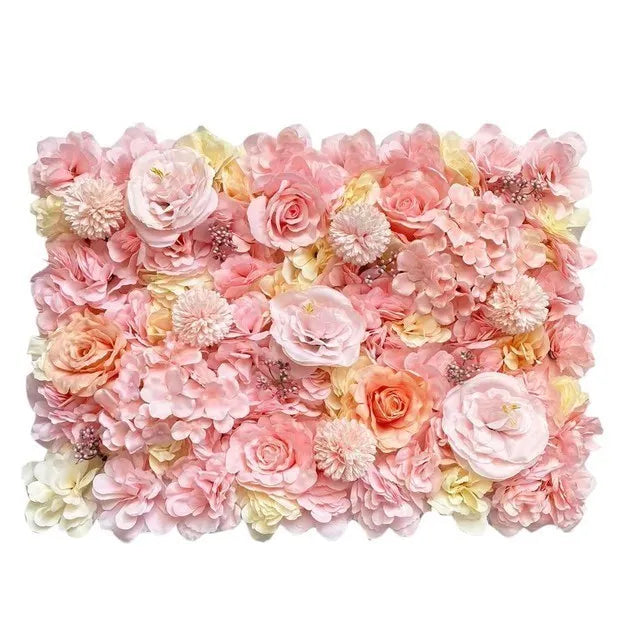 CN Shandong Silk Rose Wall Panels Artificial Flower Backdrop