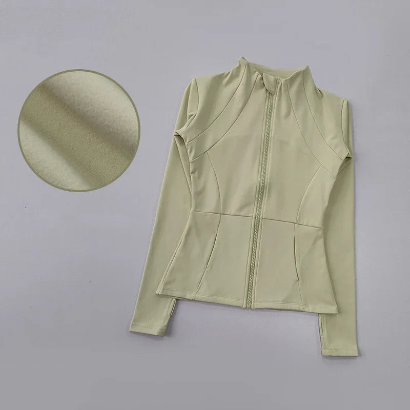 Women's Quick Dry Running Yoga Jacket Long Sleeve Slim Fit