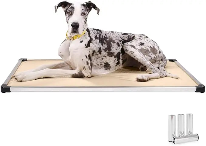 Chew Proof Armored Padded Dog Crate Bed, Virtually Indestructible, Legs Included Sandstone, X-Large