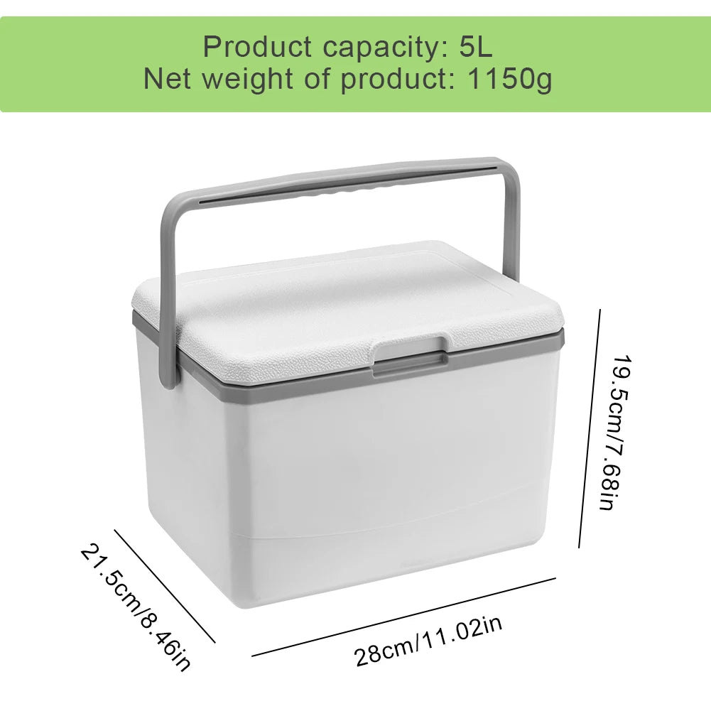 5/4.5L Camping Car Refrigerator with Handle Mini Freezer Fridge Heat Preservation Food Storage Cooler Box for Camping Tailgating