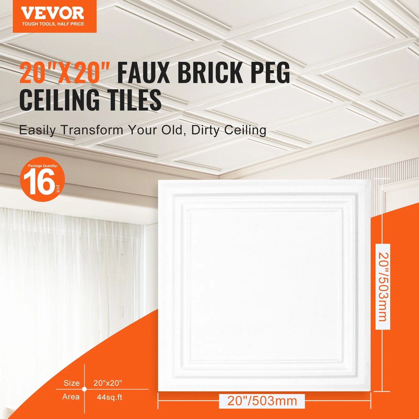 SucceBuy Premium Polystyrene Ceiling Tiles Drop Ceiling