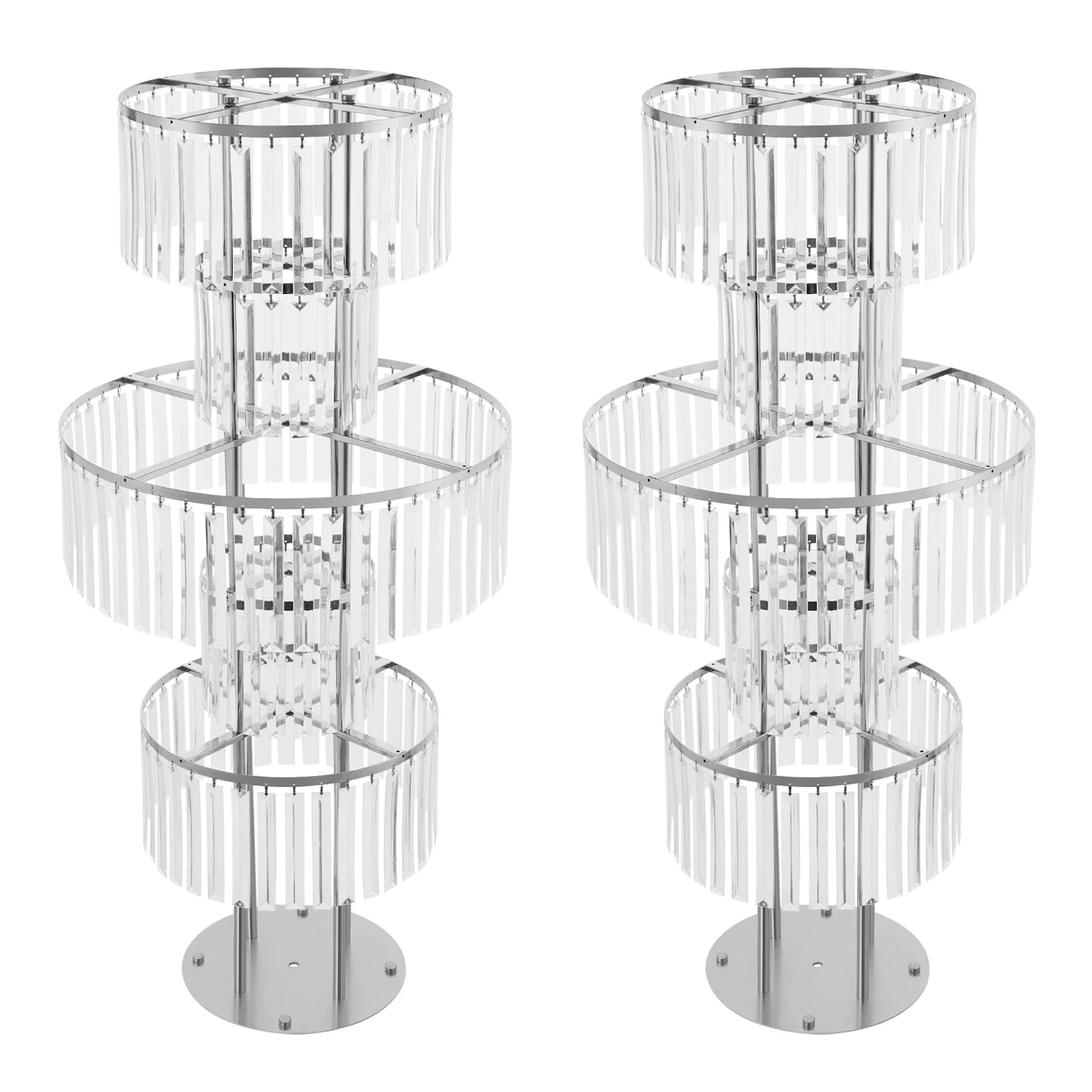 2pcs 5 Tier Acrylic Flower Stand Modern Crystal-like Floor Table Plant Holder for Wedding Party Home Decor