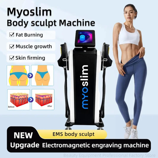 Myoslim EMS Body Shaper Radio Frequency Shaping Muscle Stimulation Fat Burning 6500W Slimming and Weight Loss Equipment