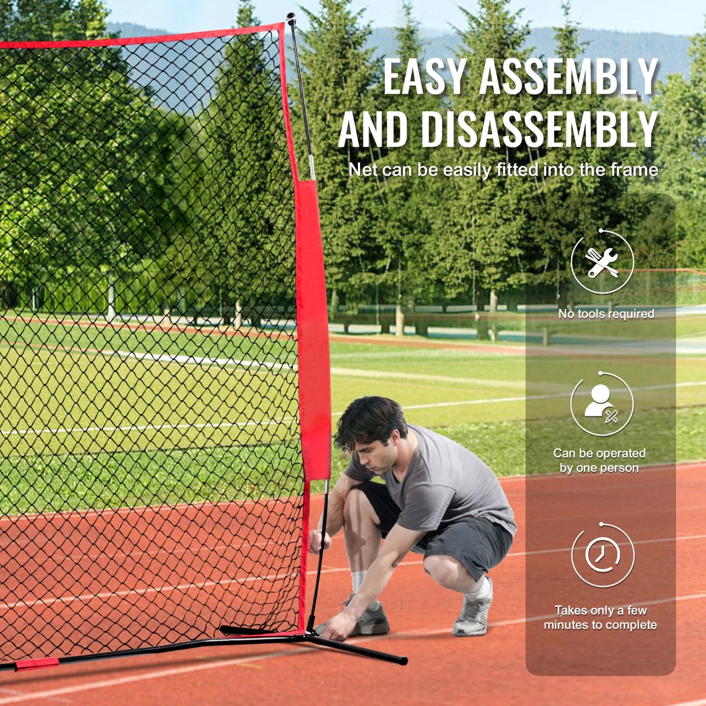 SucceBuy Barricade Backstop Net Portable Sports Barrier