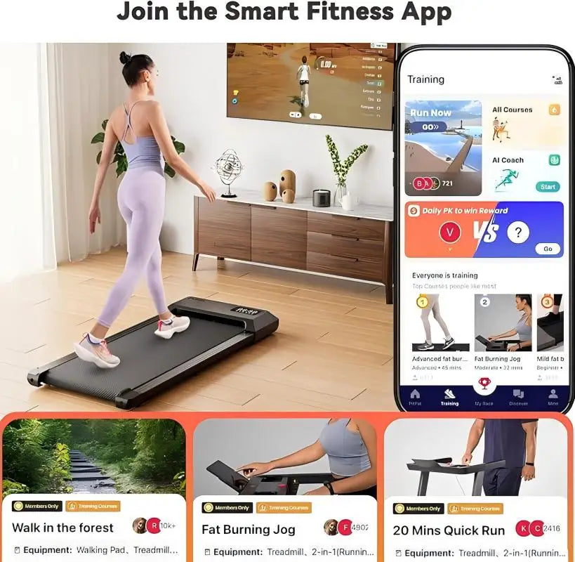 Superun 2 In 1 Home Office Walking Treadmill With App
